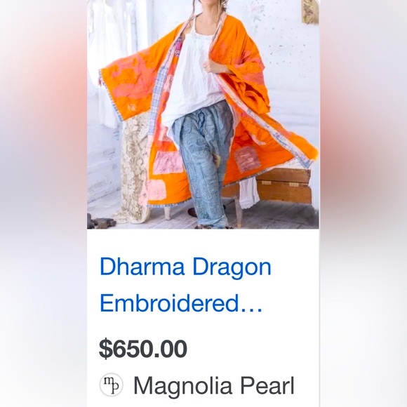 MAGNOLIA PEARL Orange and Pink Patchwork KIMONO worn once!
**must sell. - Picture 1 of 8